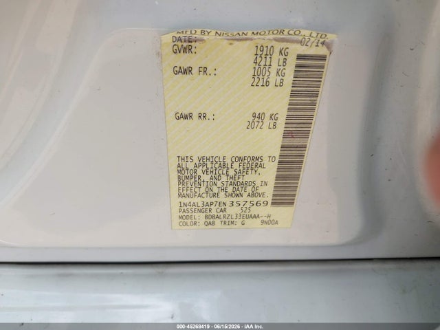 Nissan Altima 2.5 S 2014 1N4AL3AP7EN357569 Image 9