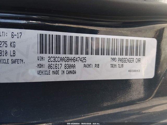 Продажа на аукционе авто 2017 Chrysler 300 Limited, vin: 2C3CCAAG8HH647425, номер лота: 45268554