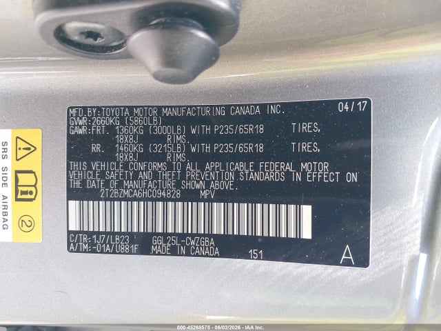Продажа на аукционе авто 2017 Lexus Rx 350, vin: 2T2BZMCA6HC094828, номер лота: 45268575
