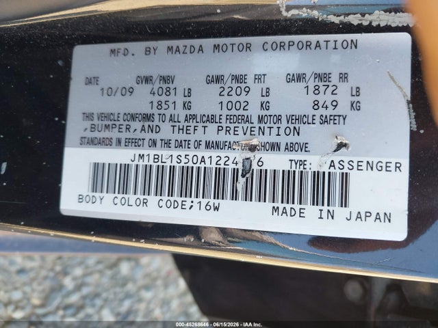 Aukcja sprzedaży 2010 Mazda Mazda3 S Grand Touring, vin: JM1BL1S50A1224976, numer aukcji: 45268646