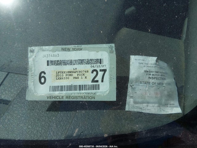 Aukcja sprzedaży 2010 Ford F-150 Stx/xl, vin: 1FTEX1EW8AFC80768, numer aukcji: 45268735