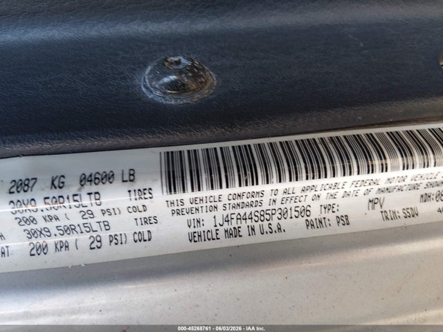 2005 Jeep Wrangler Unlimited მანქანა იყიდება აუქციონზე, vin: 1J4FA44S85P301506, აუქციონის ნომერი: 45268761
