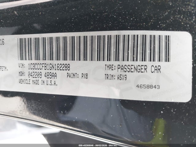 Aukcja sprzedaży 2016 Chrysler 200 Touring, vin: 1C3CCCFB1GN182288, numer aukcji: 45268846