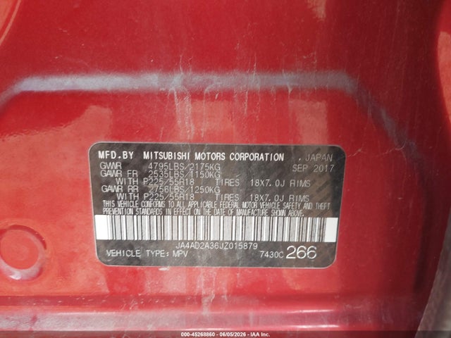 Mitsubishi Outlander Es 2018 JA4AD2A36JZ015879 Image 9