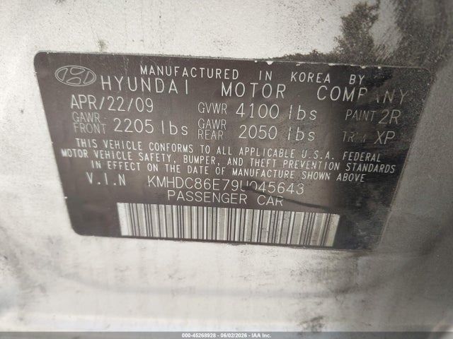 Aukcja sprzedaży 2009 Hyundai Elantra Touring, vin: KMHDC86E79U045643, numer aukcji: 45268928