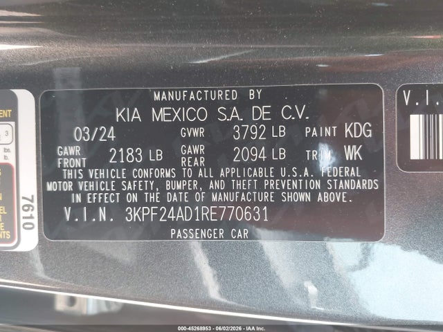 KIA Forte Lxs 2024 3KPF24AD1RE770631 Image 9