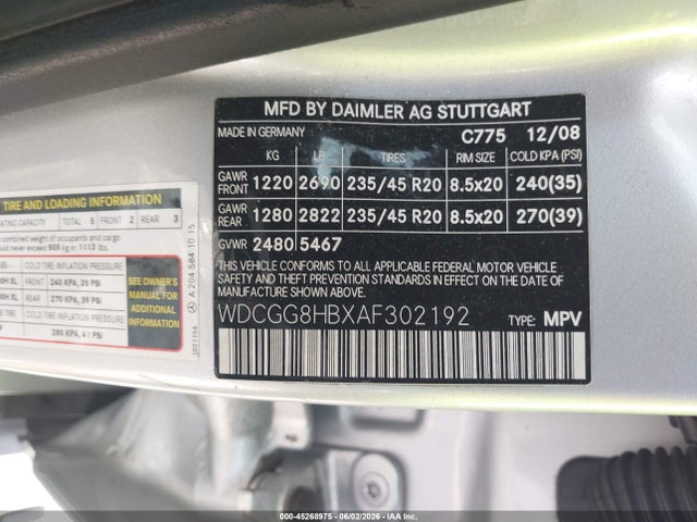 Aukcja sprzedaży 2010 Mercedes-benz Glk 350 4matic, vin: WDCGG8HBXAF302192, numer aukcji: 45268975