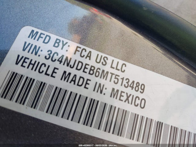 Продажа на аукционе авто 2021 Jeep Compass 80th Anniversary, vin: 3C4NJDEB6MT513489, номер лота: 45269317