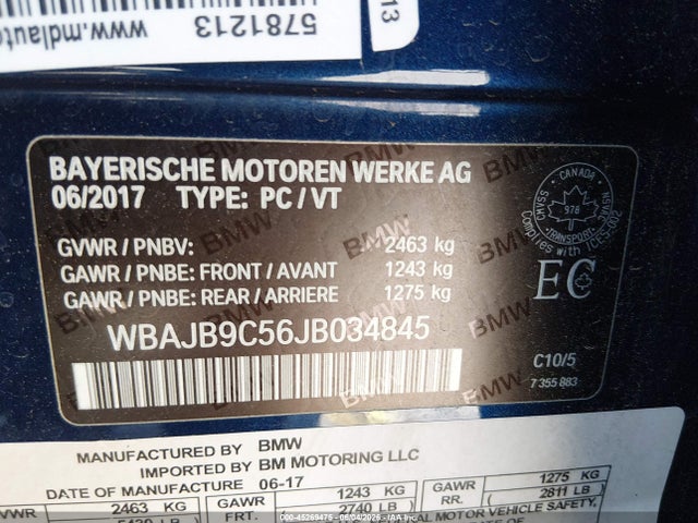 Aukcja sprzedaży 2018 Bmw M550i Xdrive, vin: WBAJB9C56JB034845, numer aukcji: 45269475