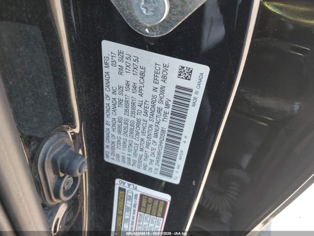 Aukcja sprzedaży 2017 Honda Cr-v Lx, vin: 2HKRW6H33HH205981, numer aukcji: 45269519