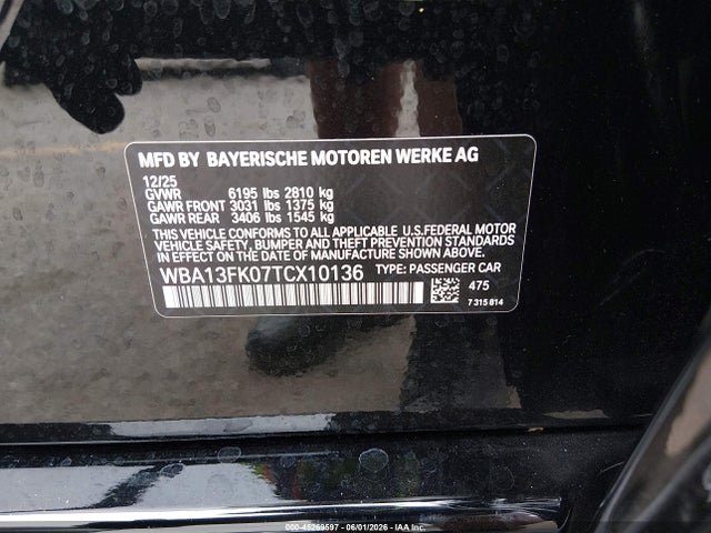 BMW 550e Xdrive 2026 WBA13FK07TCX10136 Image 9