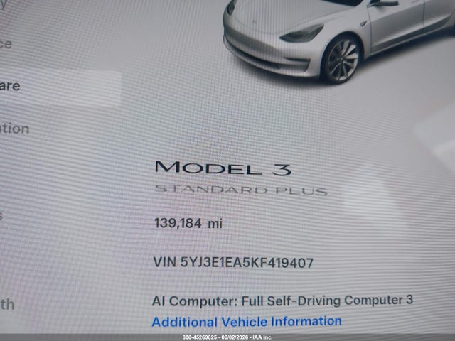 Tesla Model 3 Long Range/mid Range/standard Range/standard Range Plus 2019 5YJ3E1EA5KF419407 Image 15