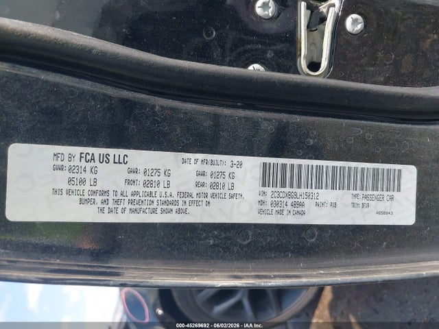 Продаж на аукціоні авто 2020 Dodge Charger Sxt Rwd, vin: 2C3CDXBG9LH150312, номер лоту: 45269692