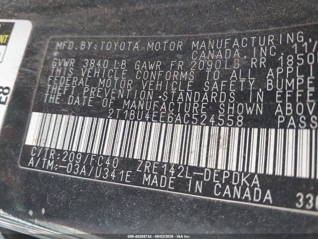 Продажа на аукционе авто 2010 Toyota Corolla Le, vin: 2T1BU4EE6AC524558, номер лота: 45269734