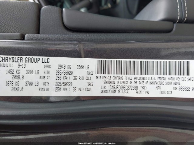 1C4RJFCG9EC272388 Jeep Grand Cherokee Overland