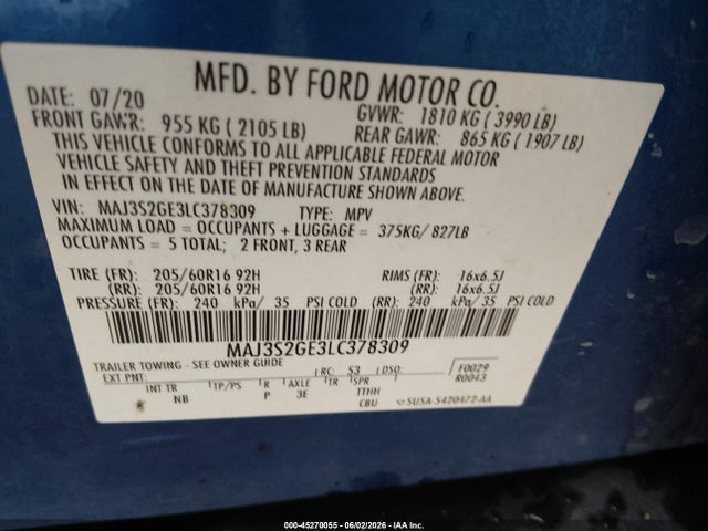 Ford Ecosport Se 2020 MAJ3S2GE3LC378309 Image 9
