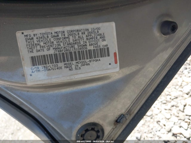 Продаж на аукціоні авто 2001 Lexus Es 300, vin: JT8BF28G115108506, номер лоту: 45270080