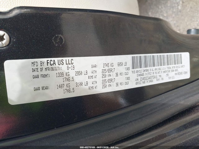 45270169 :رقم المزاد ، 2C4RDGCG4KR755416 vin ، 2019 Dodge Grand Caravan Sxt مزاد بيع
