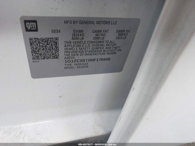 Продажа на аукционе авто 2024 Chevrolet Malibu Fwd 1fl, vin: 1G1ZC5ST0RF176956, номер лота: 45270277