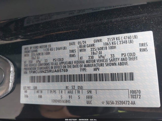 Ford Escape St-line Select 2024 1FMCU9NZ5RUA85769 Image 9