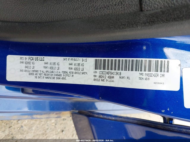 45270429 :رقم المزاد ، 1C3CCCAB7GN113418 vin ، 2016 Chrysler 200 Limited مزاد بيع