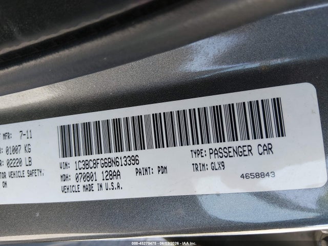 Продаж на аукціоні авто 2011 Chrysler 200 S, vin: 1C3BC8FG6BN613396, номер лоту: 45270475