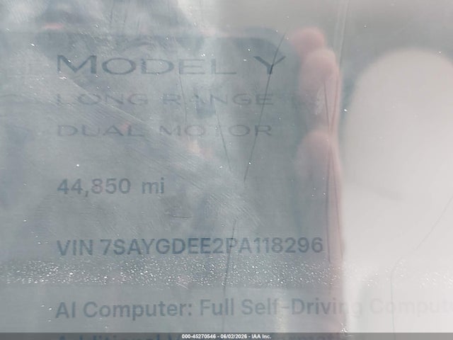 Продажа на аукционе авто 2023 Tesla Model Y Awd/long Range Dual Motor All-wheel Drive, vin: 7SAYGDEE2PA118296, номер лота: 45270546