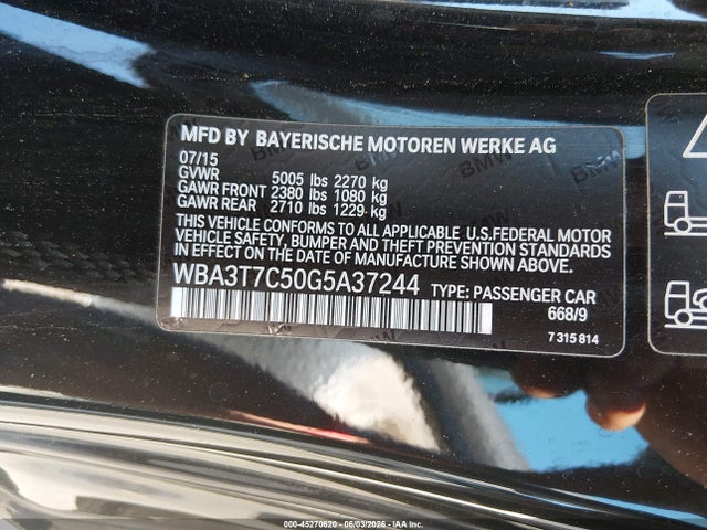 Aukcja sprzedaży 2016 Bmw 435i Xdrive, vin: WBA3T7C50G5A37244, numer aukcji: 45270620