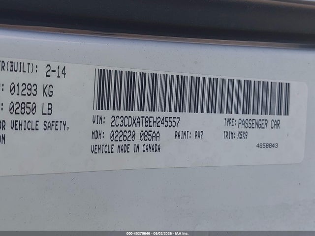 Продажа на аукционе авто 2014 Dodge Charger Police, vin: 2C3CDXAT8EH245557, номер лота: 45270646