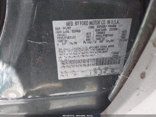 45270733 :رقم المزاد ، 1FMYU03172KD22682 vin ، 2002 Ford Escape Xlt مزاد بيع