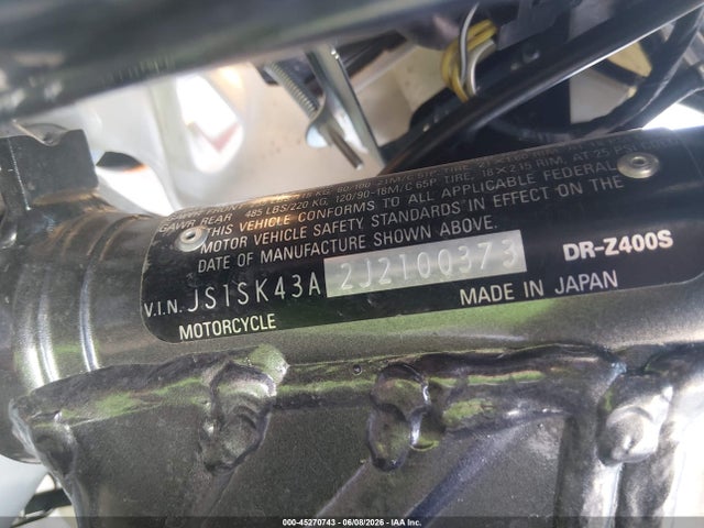 Suzuki Dr-z400 S 2018 JS1SK43A2J2100373 Image 10