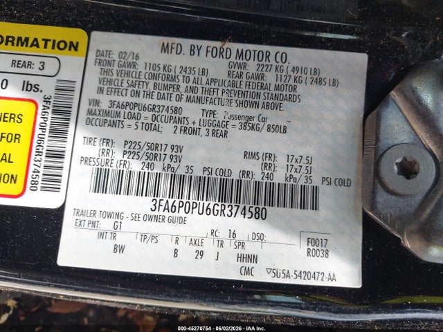 Ford Fusion Energi Se Luxury 2016 3FA6P0PU6GR374580 Image 9