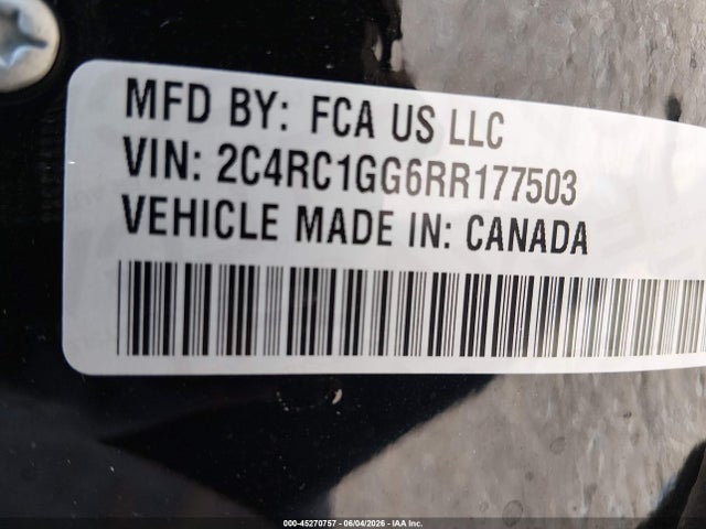 2024 Chrysler Pacifica Limited მანქანა იყიდება აუქციონზე, vin: 2C4RC1GG6RR177503, აუქციონის ნომერი: 45270757