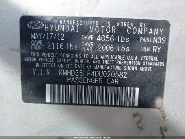 Продажа на аукционе авто 2013 Hyundai Elantra Gt, vin: KMHD35LE4DU020582, номер лота: 45270824