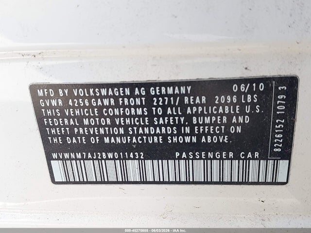 Продажа на аукционе авто 2011 Volkswagen Golf Tdi 4-door, vin: WVWNM7AJ2BW011432, номер лота: 45270885
