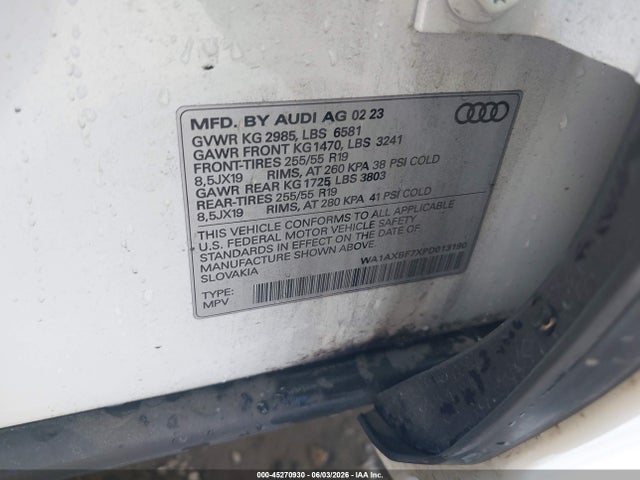 WA1AXBF7XPD013190 Audi Q7 Premium 55 Tfsi Quattro Tiptronic