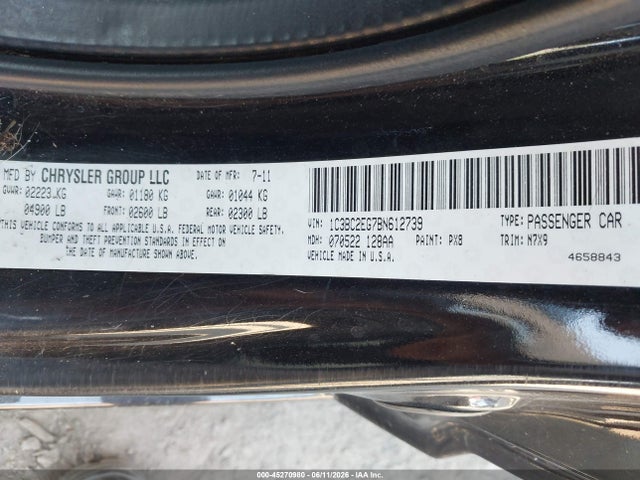 Продаж на аукціоні авто 2011 Chrysler 200 Touring, vin: 1C3BC2EG7BN612739, номер лоту: 45270980