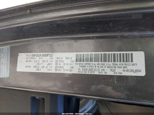 Продаж на аукціоні авто 2014 Ram Promaster 3500 High Roof, vin: 3C6URVJG4EE131115, номер лоту: 45270998