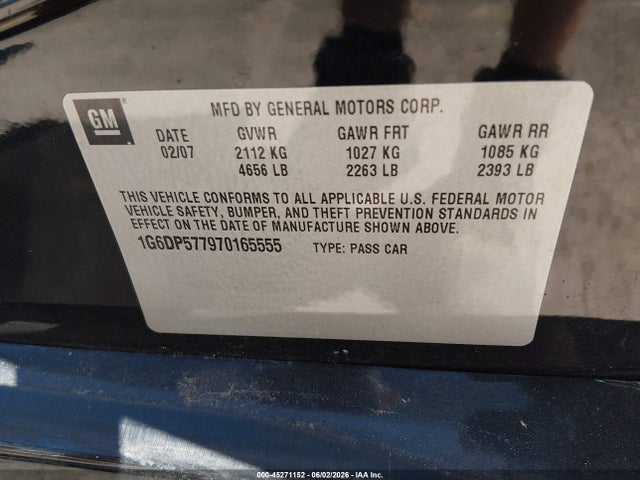 Продаж на аукціоні авто 2007 Cadillac Cts Standard, vin: 1G6DP577970165555, номер лоту: 45271152