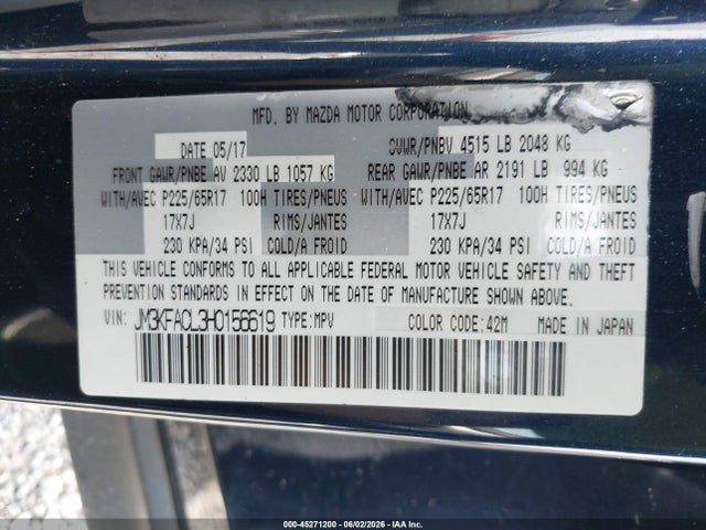Mazda Cx-5 Touring 2017 JM3KFACL3H0156619 Image 9