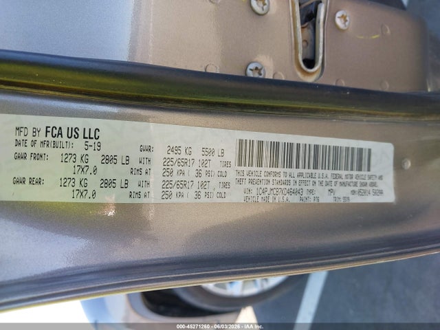 2019 Jeep Cherokee Latitude 4x4 მანქანა იყიდება აუქციონზე, vin: 1C4PJMCB7KD464043, აუქციონის ნომერი: 45271260