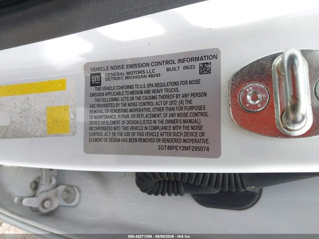 Aukcja sprzedaży 2021 Gmc Sierra 2500hd 4wd  Standard Bed At4, vin: 1GT49PEY2MF285074, numer aukcji: 45271306