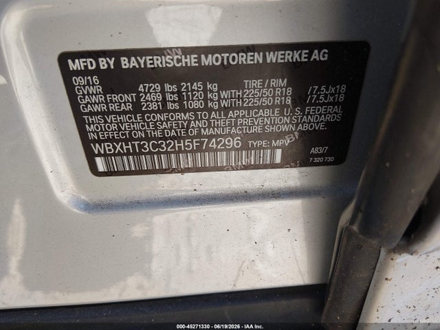 Продажа на аукционе авто 2017 Bmw X1 Xdrive28i, vin: WBXHT3C32H5F74296, номер лота: 45271330