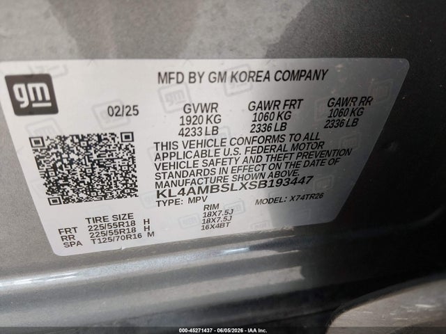 KL4AMBSLXSB193447 Buick Encore Gx Preferred Fwd