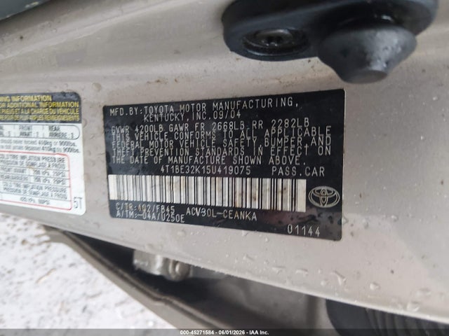 Продажа на аукционе авто 2005 Toyota Camry Std, vin: 4T1BE32K15U419075, номер лота: 45271584