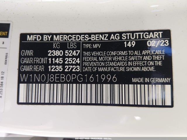 Aukcja sprzedaży 2023 Mercedes-benz Glc 300 4matic Coupe, vin: W1N0J8EB0PG161996, numer aukcji: 45271635