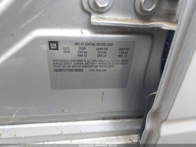 45271665 :رقم المزاد ، 1G6DF577990125059 vin ، 2009 Cadillac Cts Standard مزاد بيع