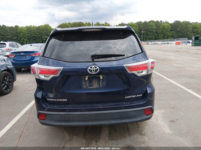 Aukcja sprzedaży 2016 Toyota Highlander Limited V6, vin: 5TDDKRFHXGS343855, numer aukcji: 45271679