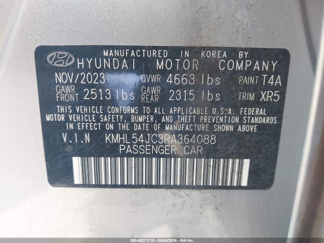Продаж на аукціоні авто 2024 Hyundai Sonata N Line, vin: KMHL54JC3RA364088, номер лоту: 45271719