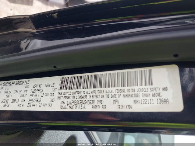 2011 Jeep Liberty Sport მანქანა იყიდება აუქციონზე, vin: 1J4PN2GK3BW545638, აუქციონის ნომერი: 45271938